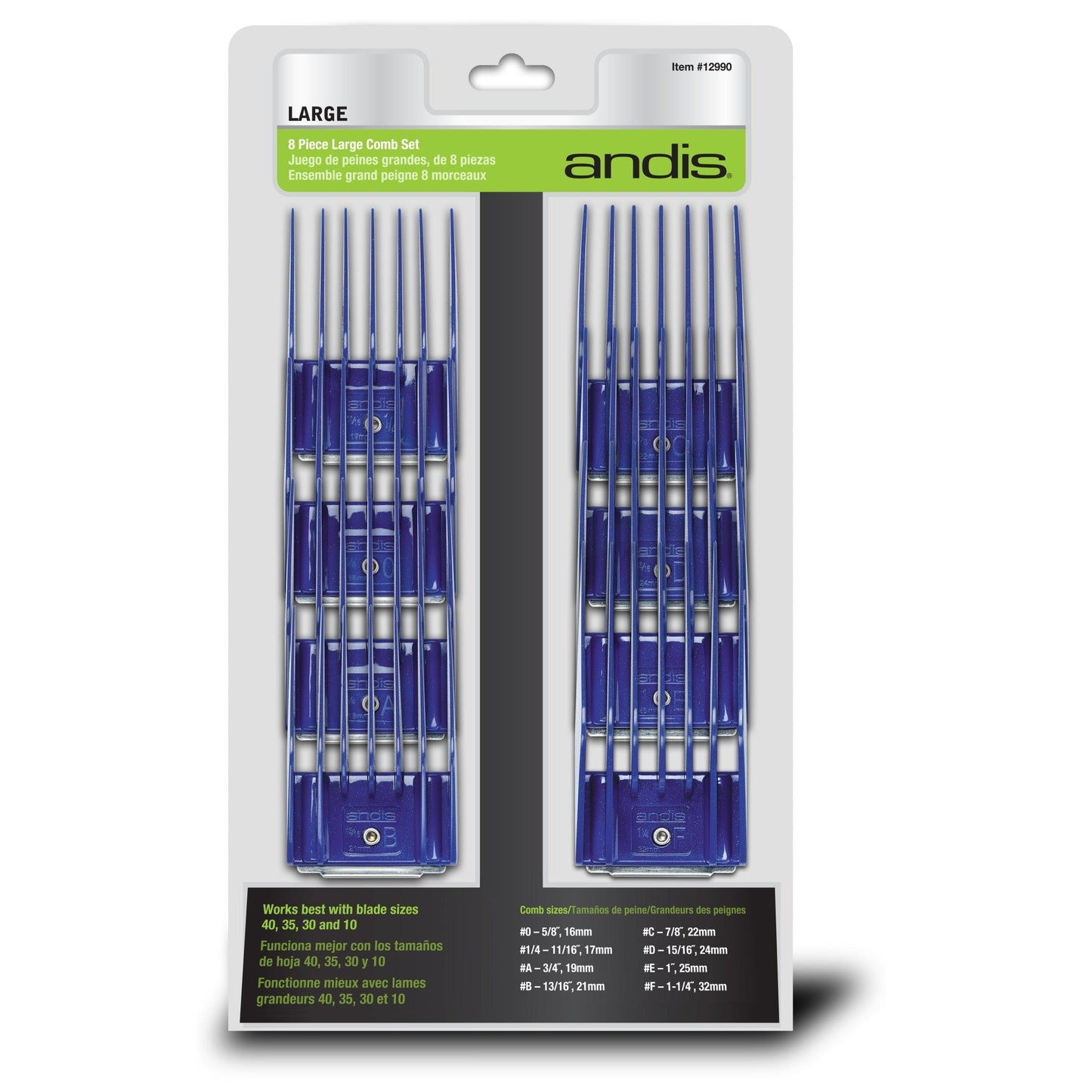 Andis Clipper – Comb Large – 8 Piece Set