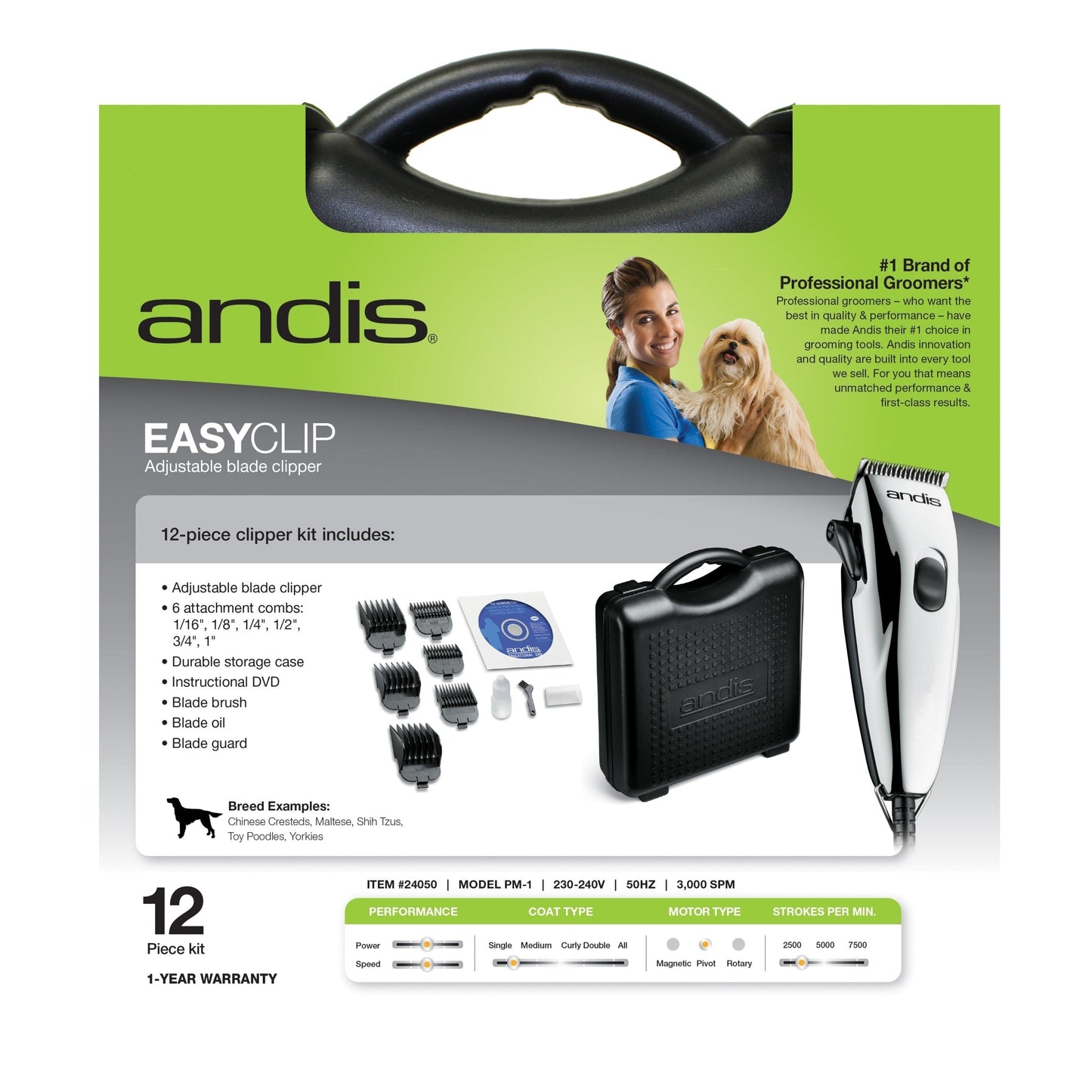 Andis Clipper EasyClip Light Duty 12-Piece Kit – Chrome