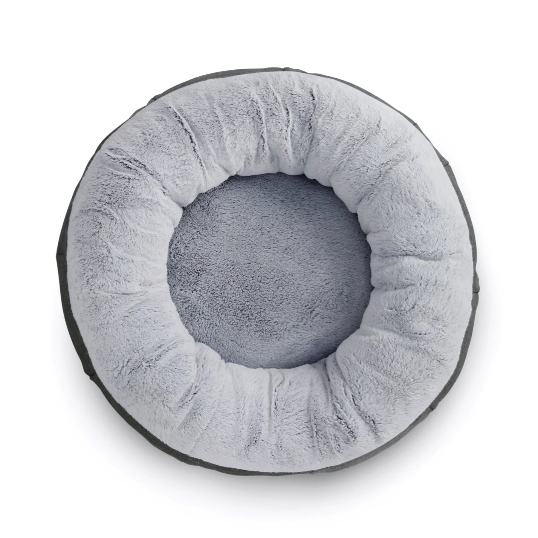 Charlie’s Luxury Plush Round Donut Pet Bed – Grey