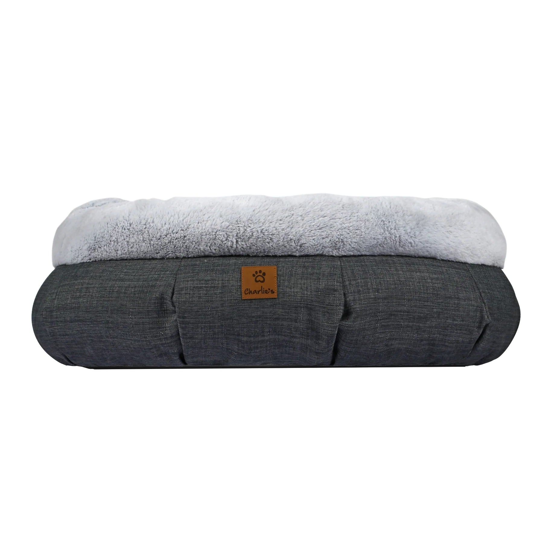 Charlie’s Luxury Plush Round Donut Pet Bed – Grey