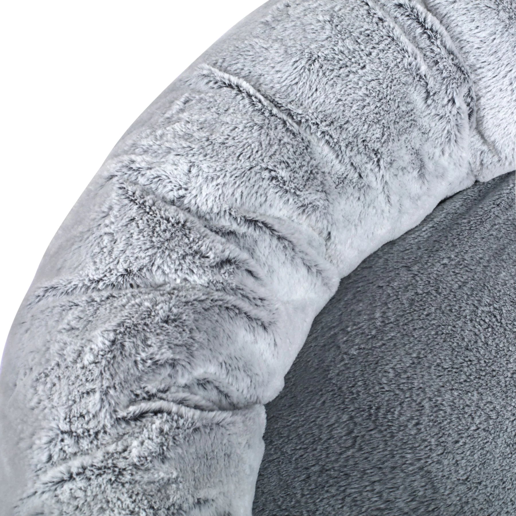 Charlie’s Luxury Plush Round Donut Pet Bed – Grey