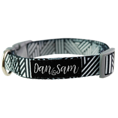 Dan & Sam Adjustable Polyester Dog Webbing Collar – Abstract