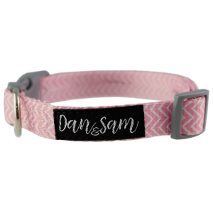 Dan & Sam Adjustable Polyester Dog Webbing Collar – Candy Floss