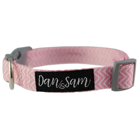 Dan & Sam Adjustable Polyester Dog Webbing Collar – Candy Floss