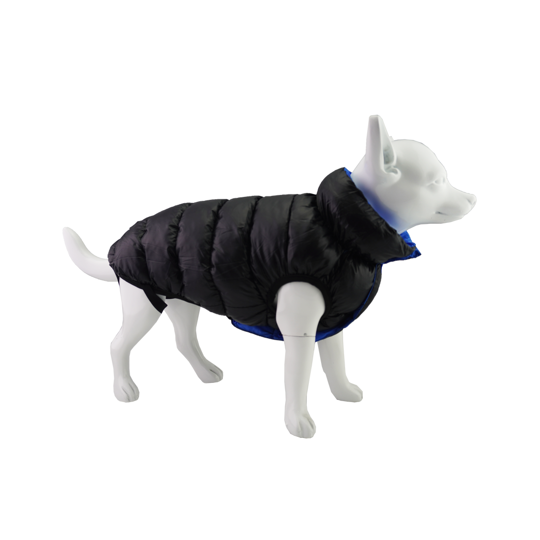 Dan & Sam Dog REVERSIBLE Puffer Jacket – BLUE/BLACK