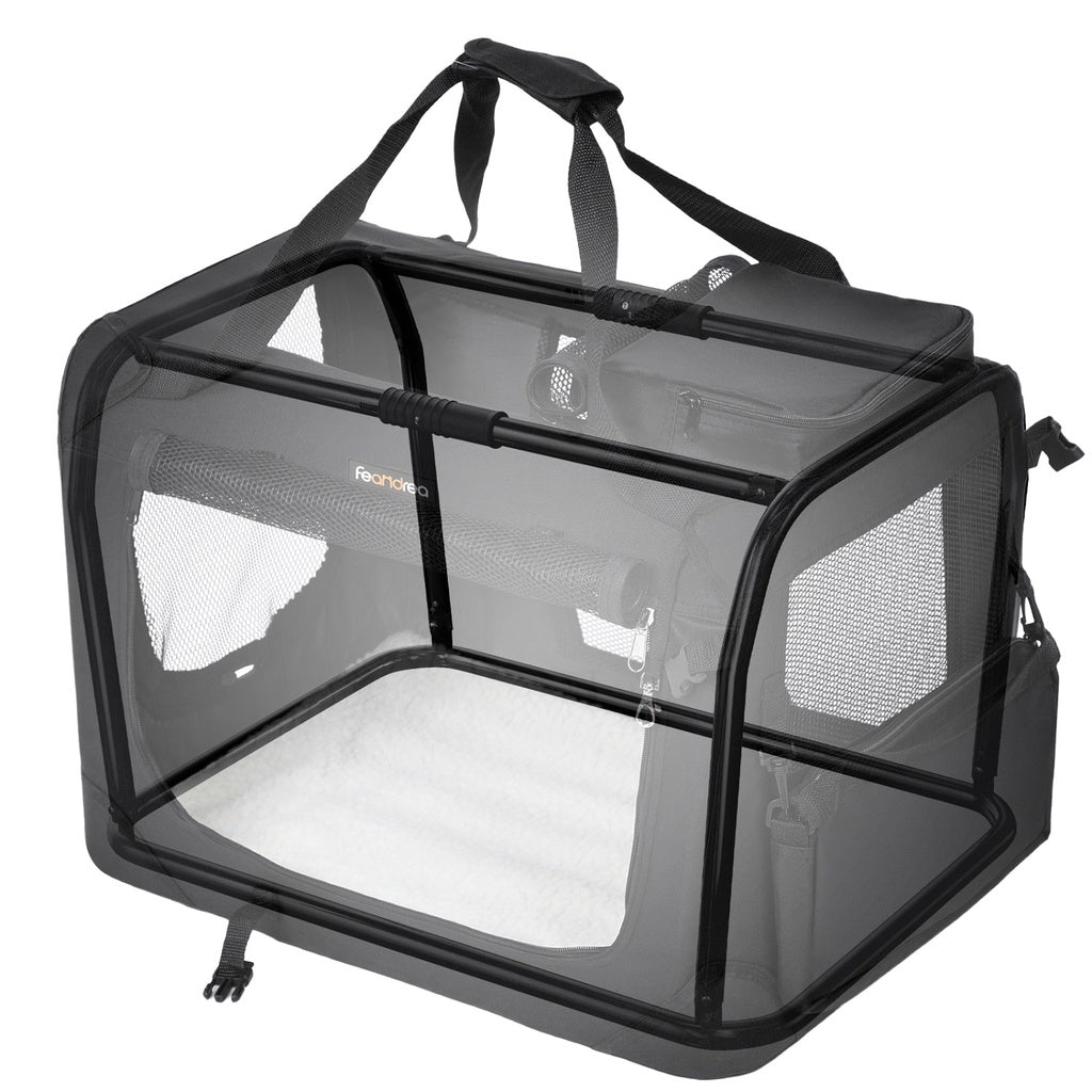 FEANDREA Folding Fabric Pet Carrier 60cm Black