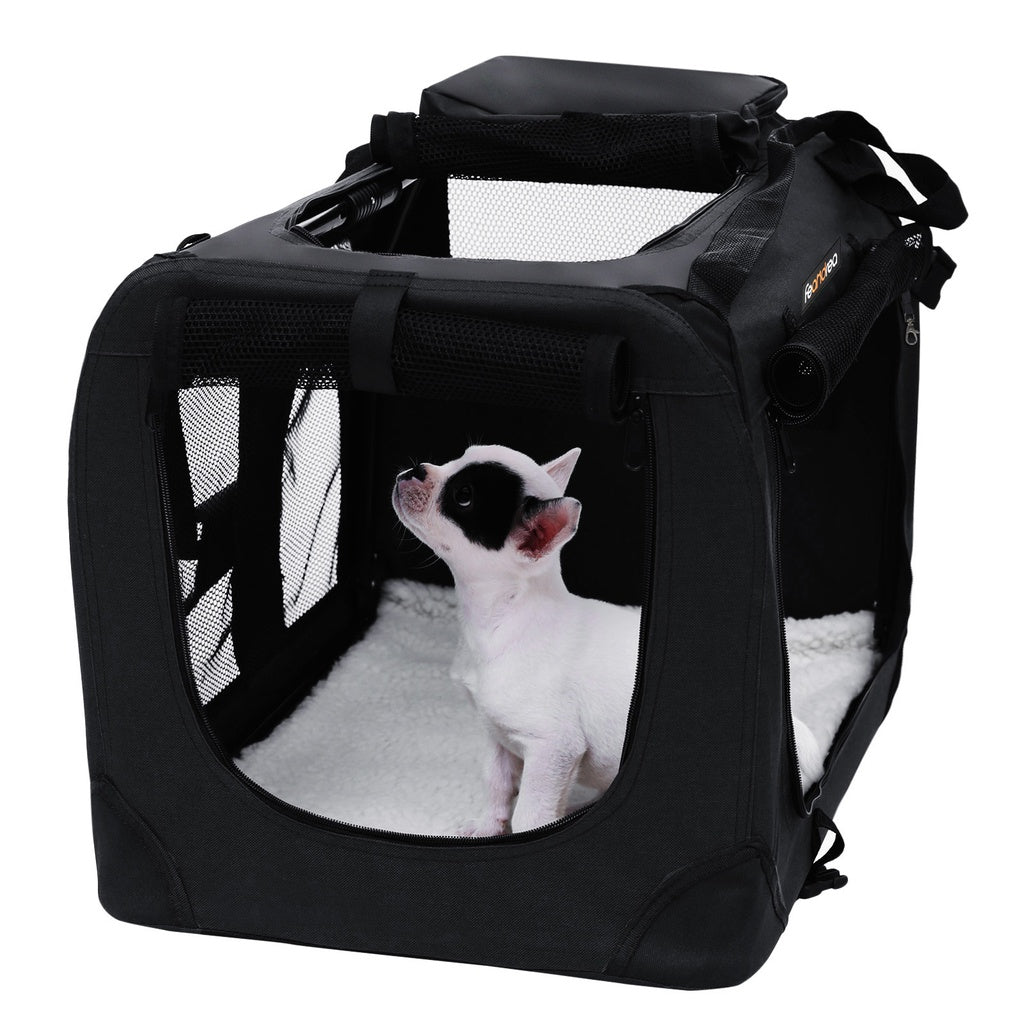 FEANDREA Folding Fabric Pet Carrier 60cm Black