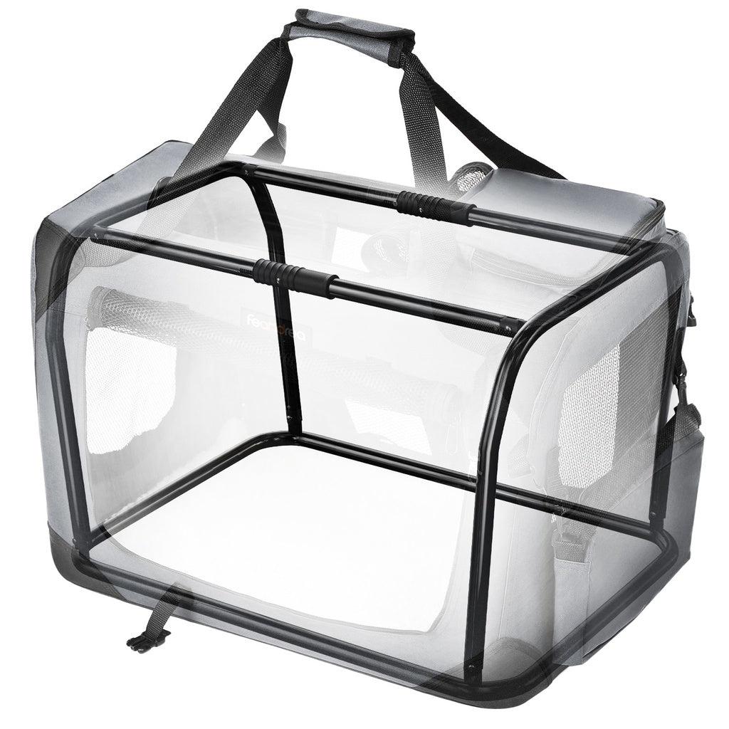 FEANDREA Folding Fabric Pet Carrier 60cm Grey