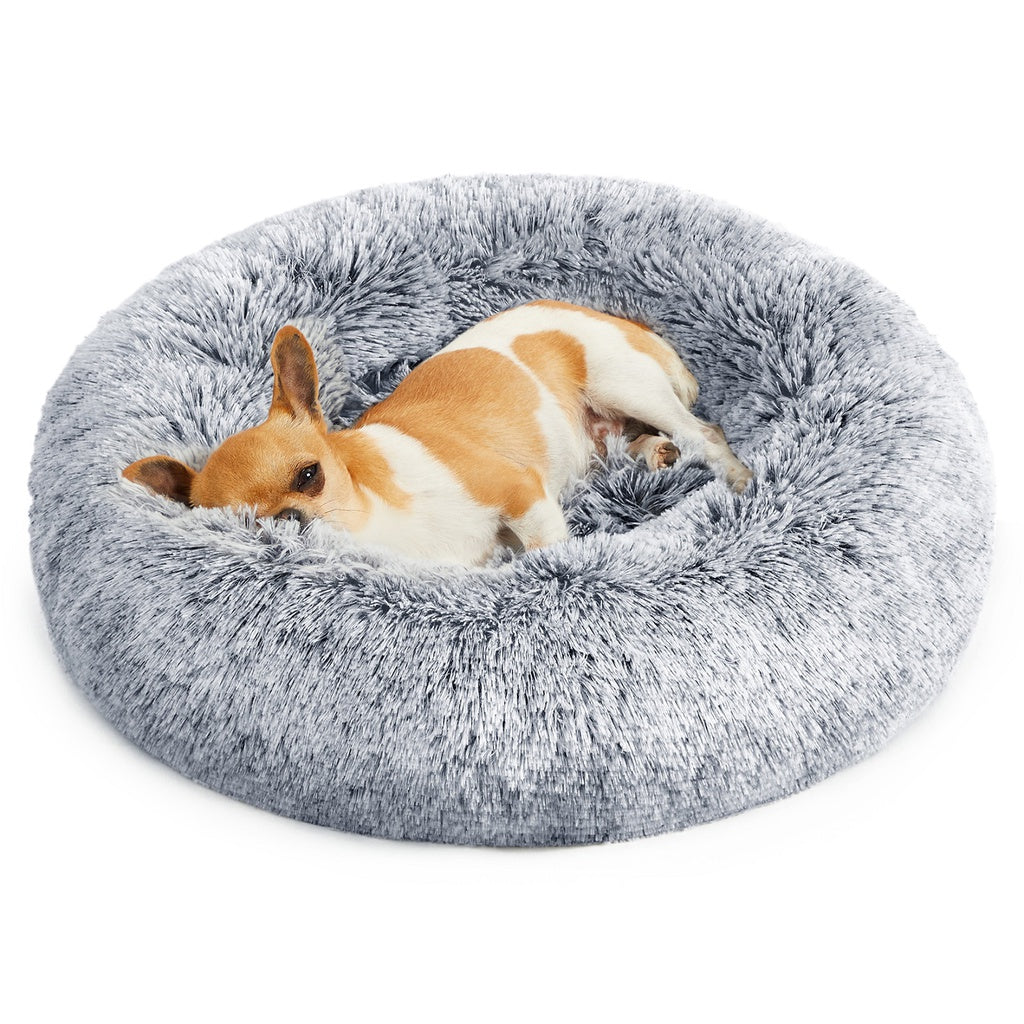 FEANDREA Plush Bed with Removable Washable Cover Grey 50cm