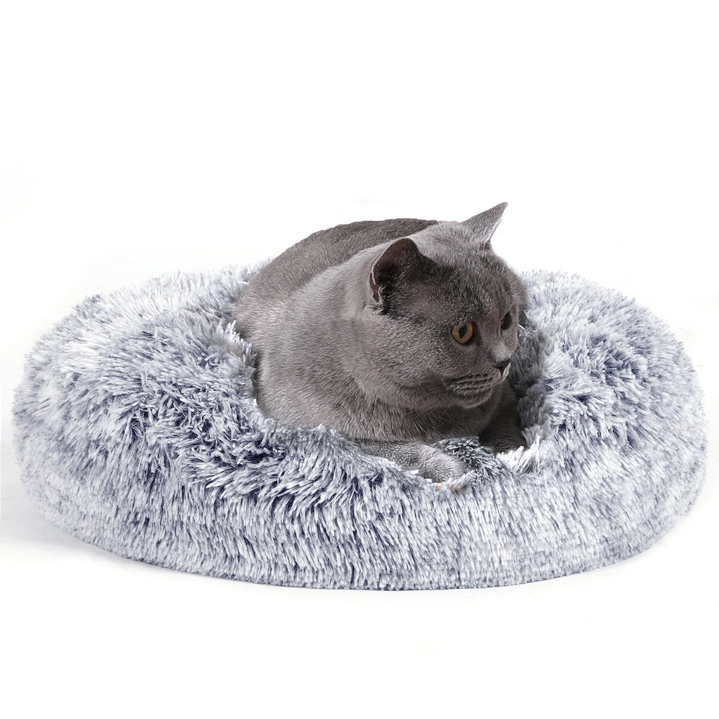 FEANDREA Plush Bed with Removable Washable Cover Grey 50cm