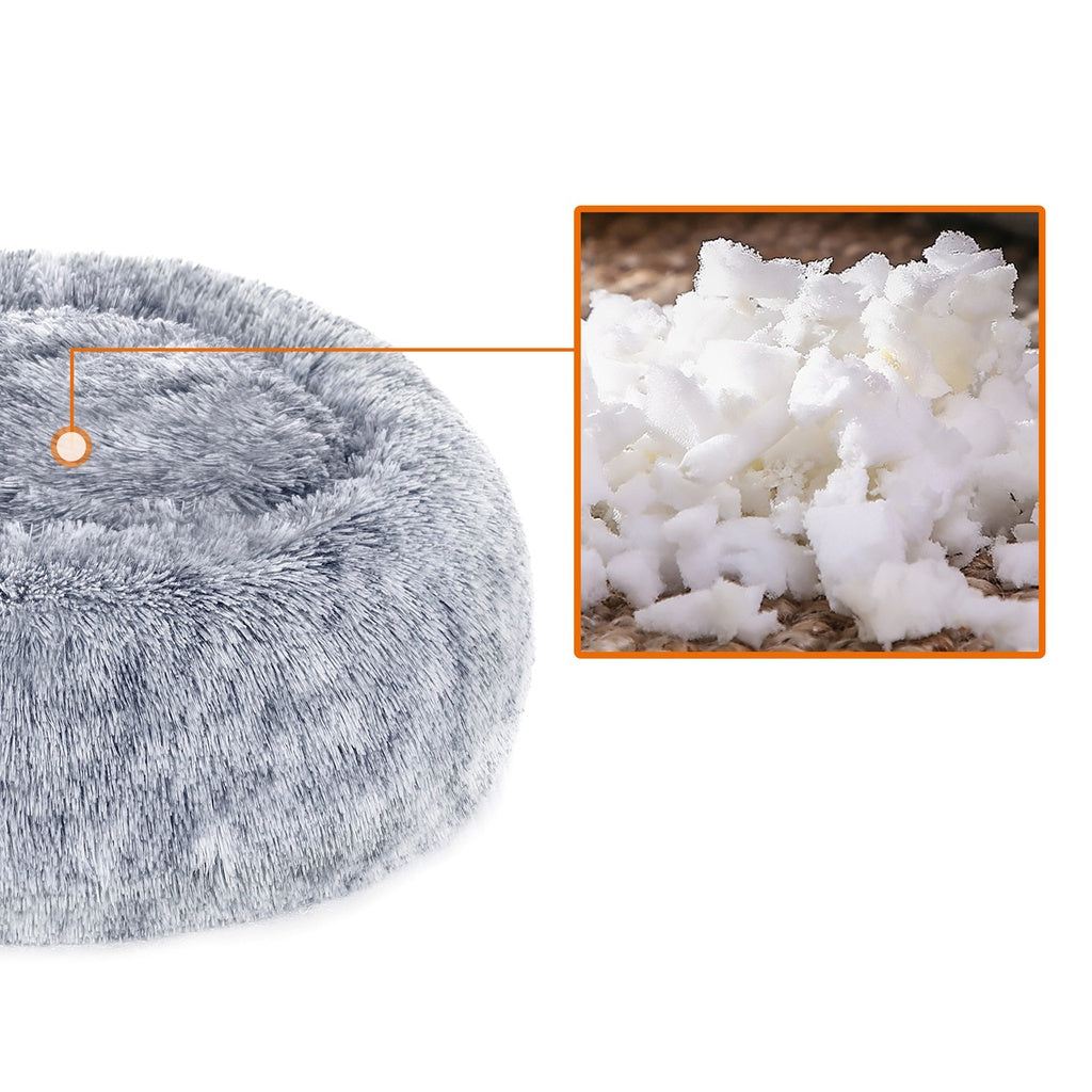 FEANDREA Plush Bed with Removable Washable Cover Grey 50cm