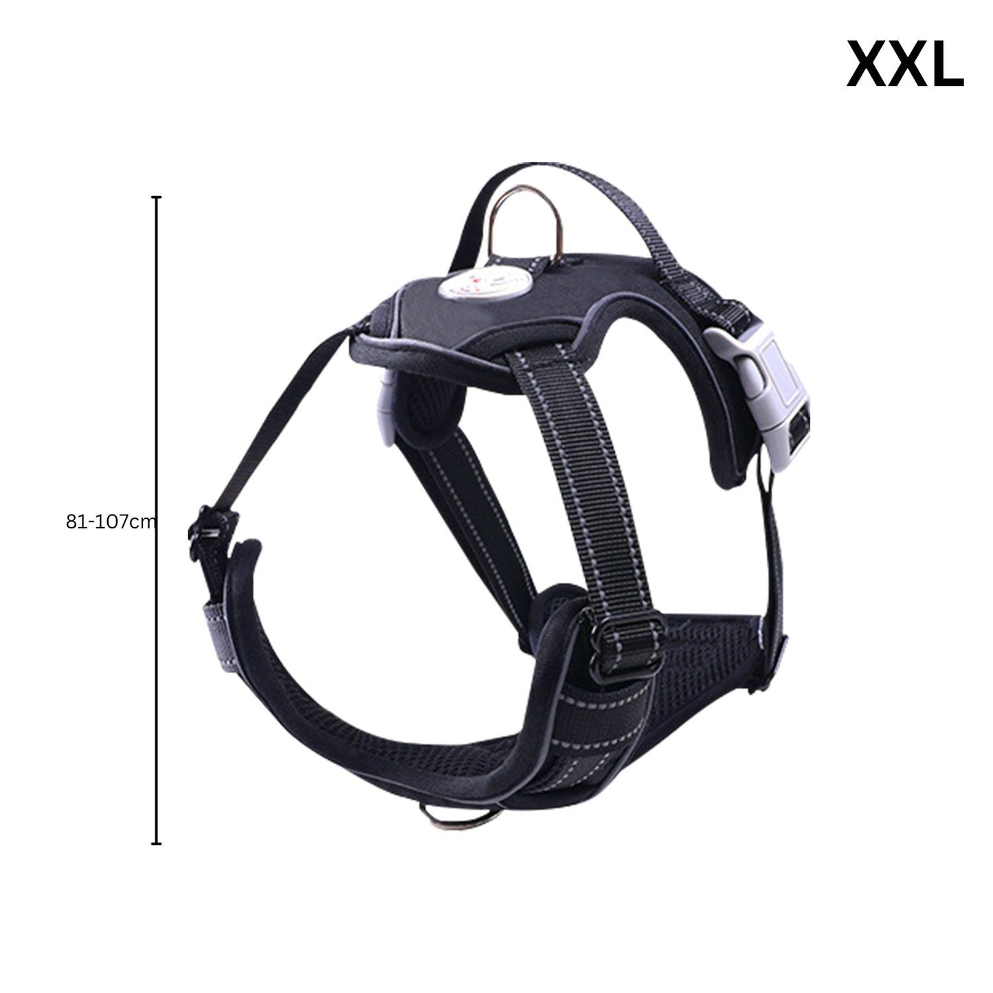 FLOOFI Dog Harness Vest - Black - XXL