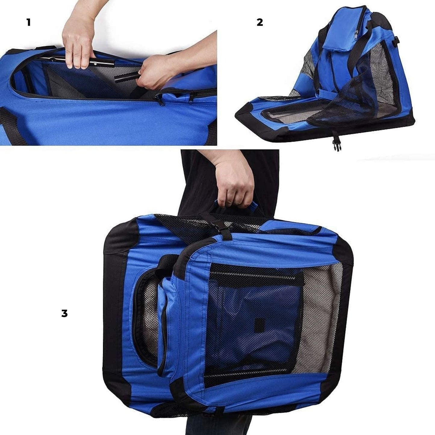 FLOOFI Portable Pet Carrier-Model 1 M Size (Blue)