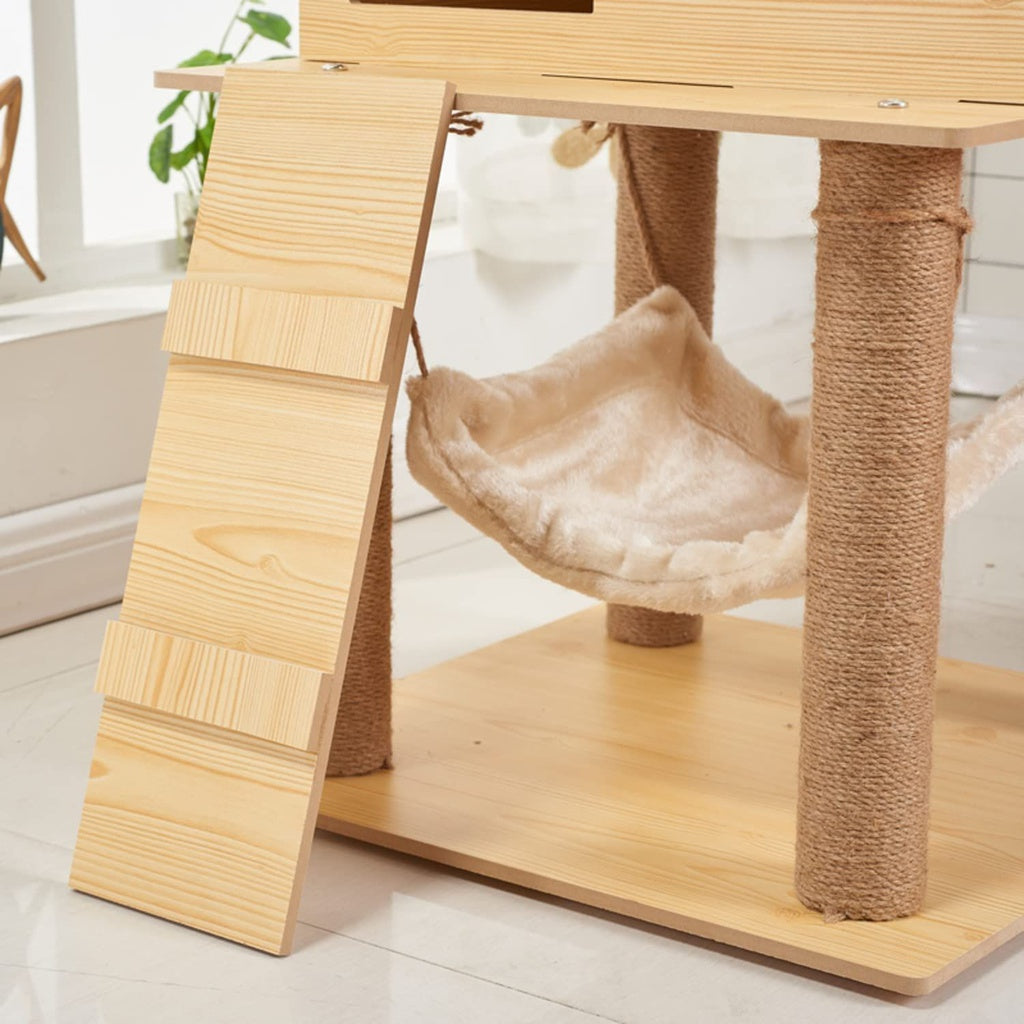 FLOOFI Wooden Cat Tree 130cm