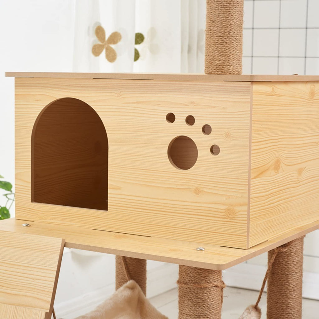 FLOOFI Wooden Cat Tree 130cm