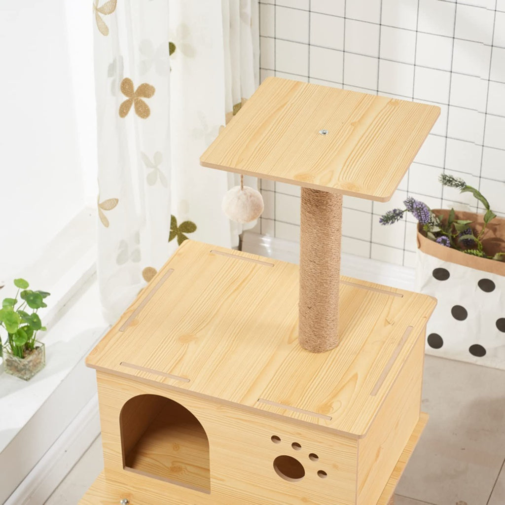 FLOOFI Wooden Cat Tree 130cm