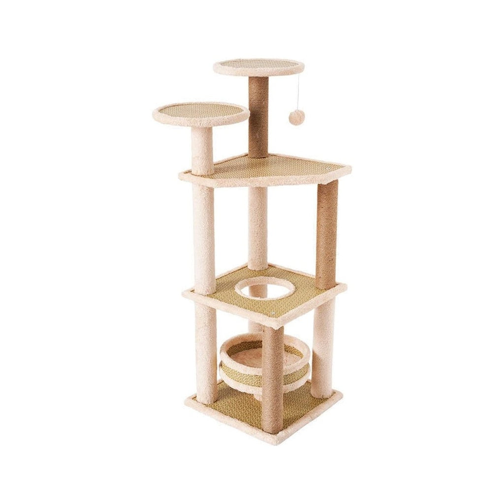 Floofi 5 Layer Cat Condo Cat Tree Beige 120cm