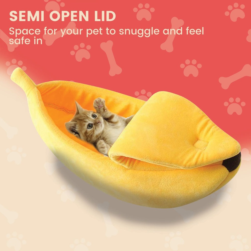 Floofi Banana Cat Bed Yellow - XL