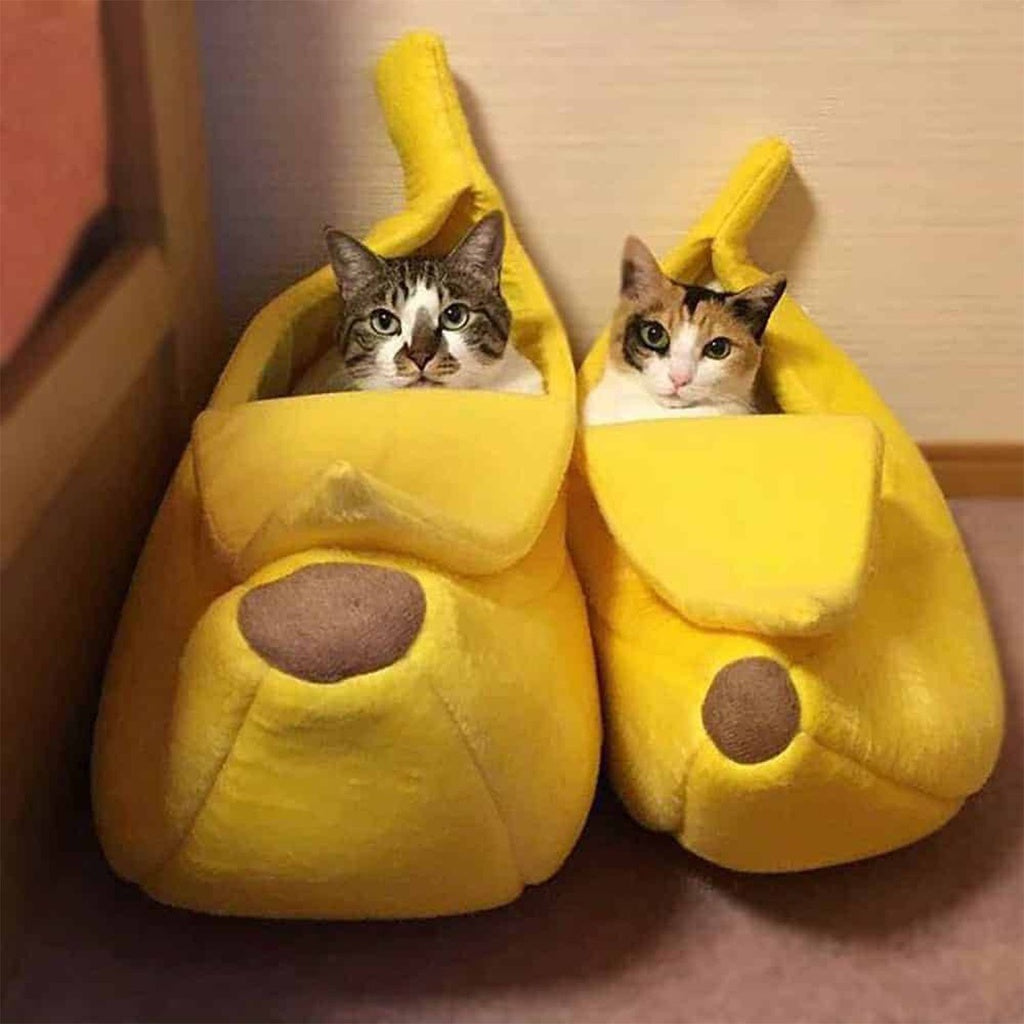 Floofi Banana Cat Bed Yellow - XL