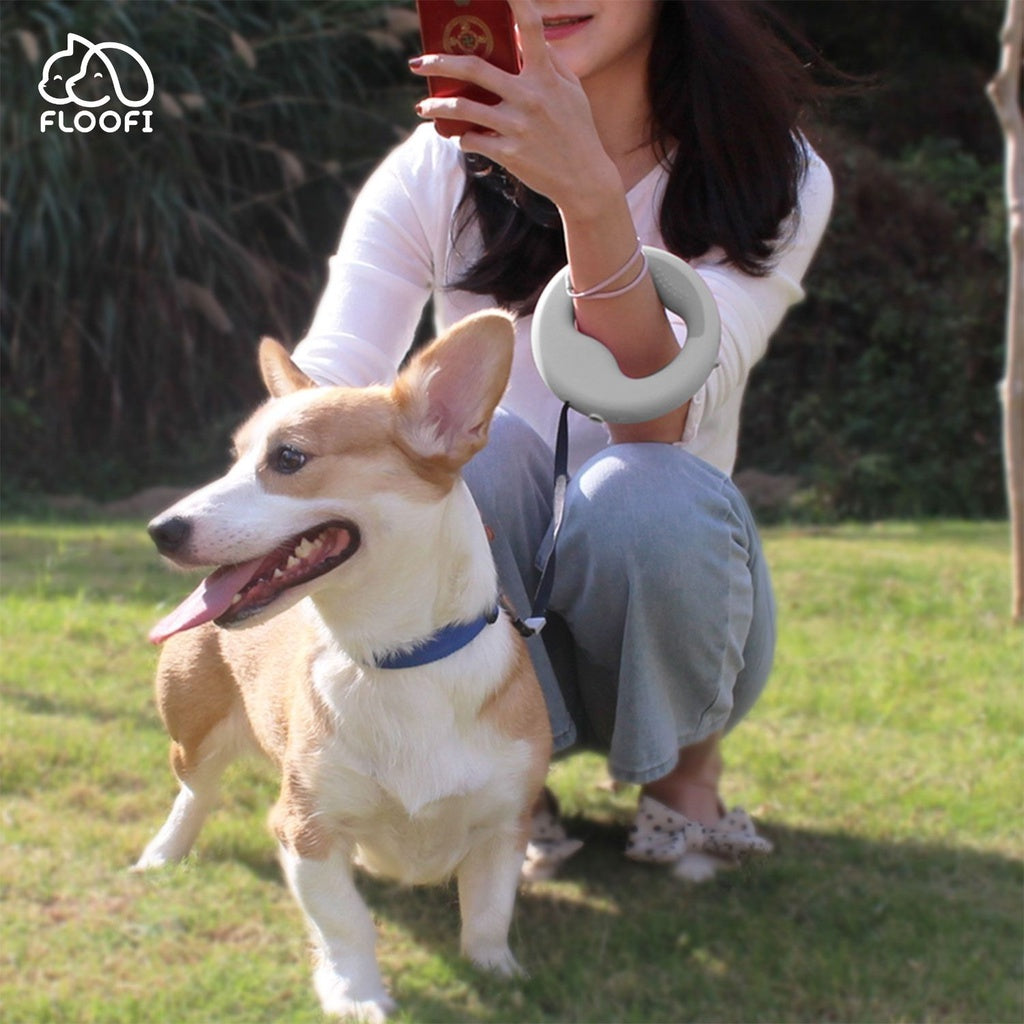 Floofi Dog Leash with USB and LED White