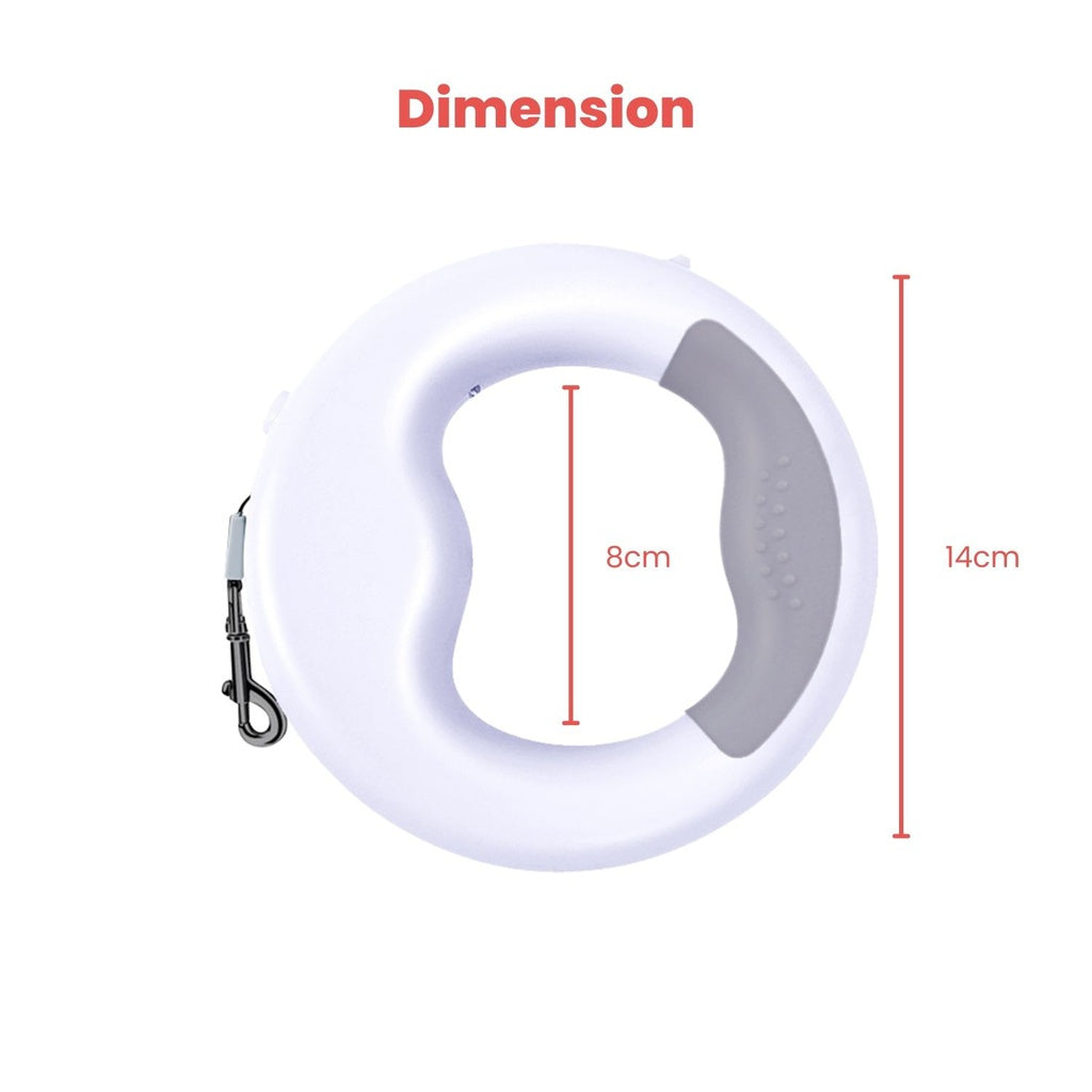 Floofi Dog Leash with USB and LED White
