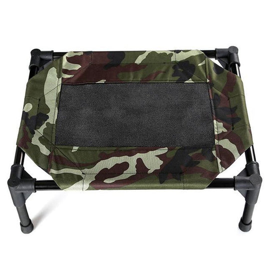 Floofi Elevated Camping Pet Bed - Army - M
