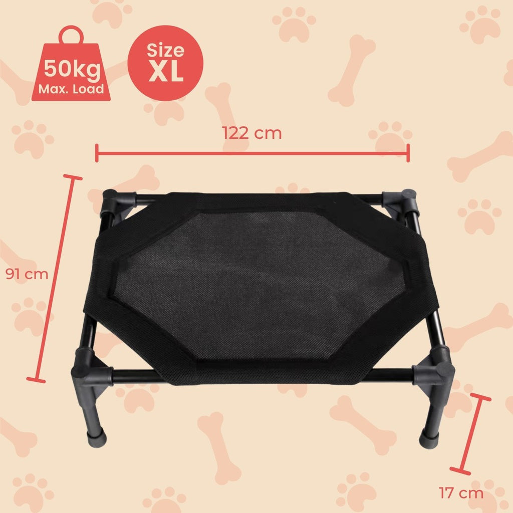 Floofi Elevated Pet Bed - Black - XL