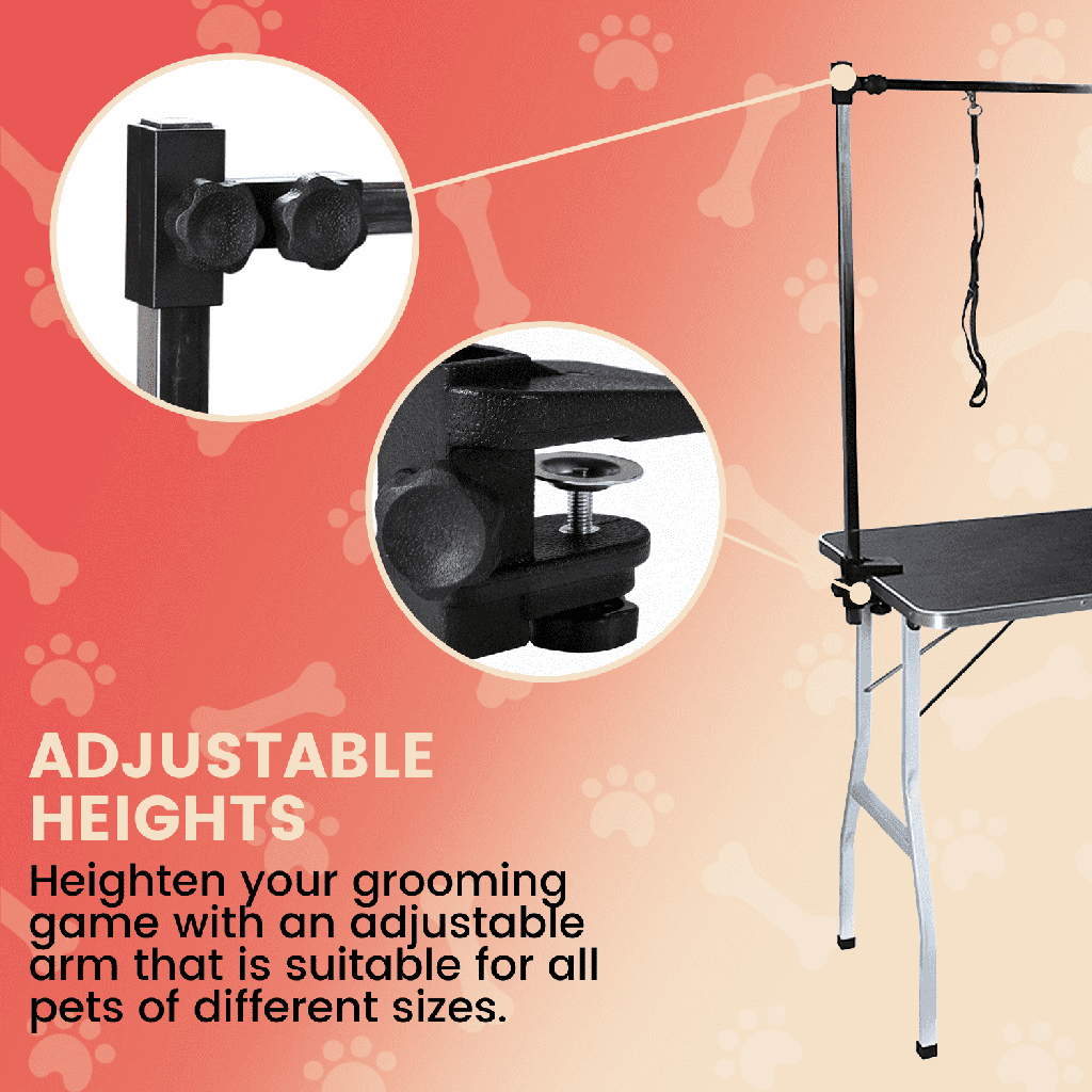 Floofi Pet Grooming Table Double Pole (Black) 90cm