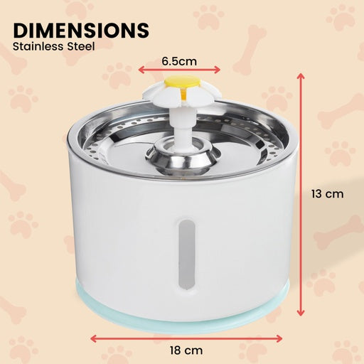 Floofi Pet Water Fountain 2.4L with Stainless Steel Blue