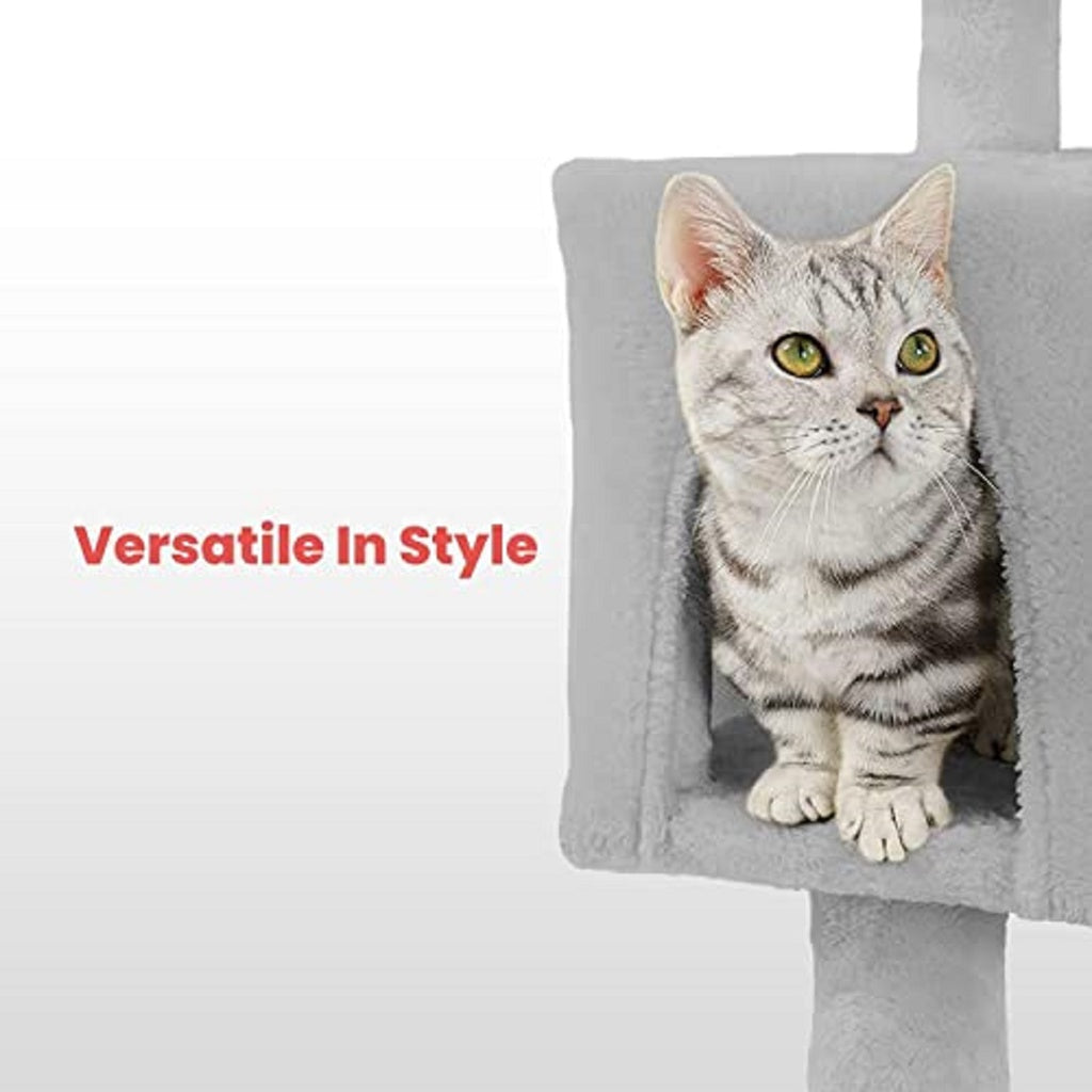 Floofi Plush Cat Condo Tree Light Grey 104cm