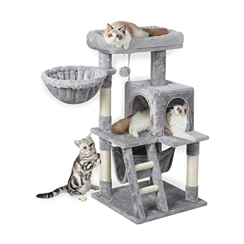 Floofi Plush Cat Condo Tree Light Grey 104cm