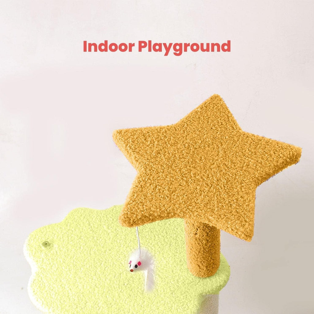 Floofi Plush Cat Scratching Post Galaxy 75cm Yellow Green