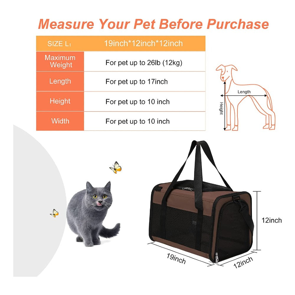 Floofi Portable Pet Carrier L Size (Brown)