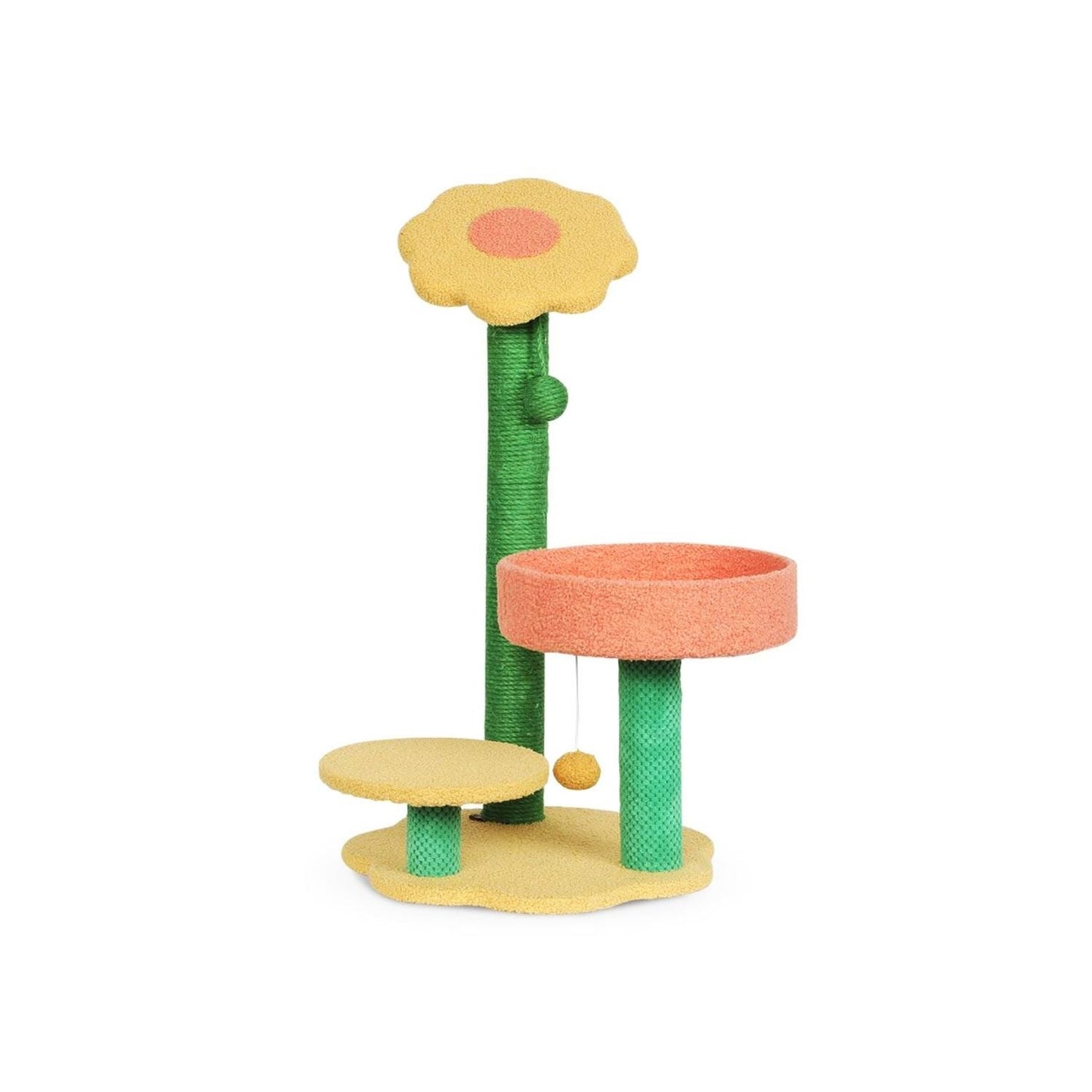 Floofi Sunflower Plush Scratching Post Cat Tree 75cm