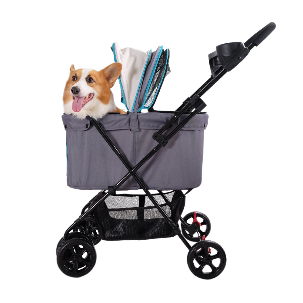Ibiyaya Easy Strolling Pet Buggy (Up to 20kg) - Simple Grey