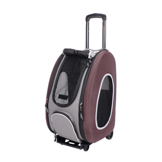 Ibiyaya Eva Pet 4 in 1 Wheeled Carrier (Up to 8 Kg) - Chocolate
