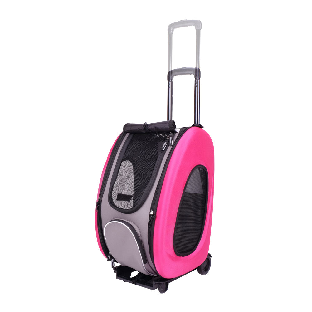 Ibiyaya Eva Pet 4 in 1 Wheeled Carrier (Up to 8 Kg) - Hot Pink