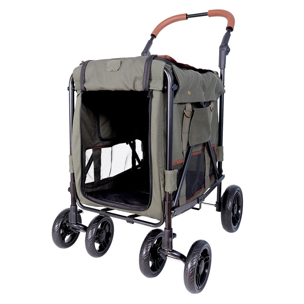 Ibiyaya Gentle Giant Dual Entry Pet Wagon (Up to 25kg) - Army Green