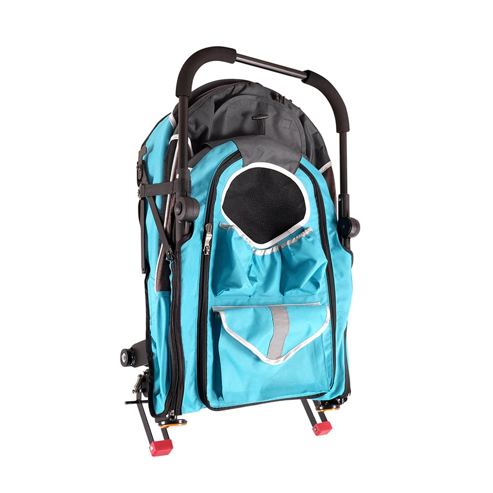 Ibiyaya Happy Pet Trailer / Jogger 2.0 (Up to 30Kg) with Bicycle Attachment - Blue