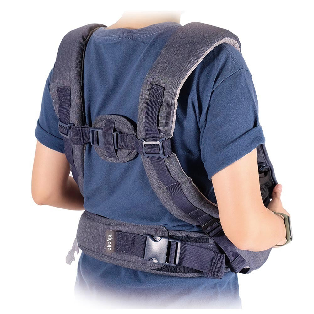 Ibiyaya Hug Pack Padded & Mesh Dog Sling Carrier (Up to 4Kg) - Denim Blue
