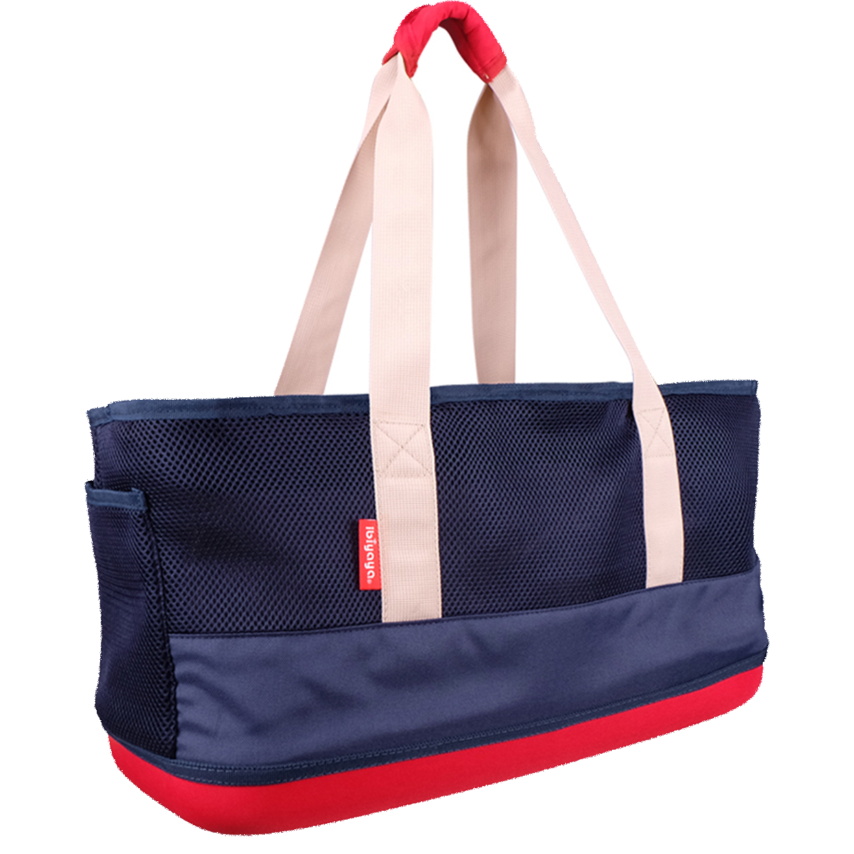 Ibiyaya Light Pet Carrier with Hardshell Base for Dachshunds & Long Pets (Up to 9Kg) - Navy