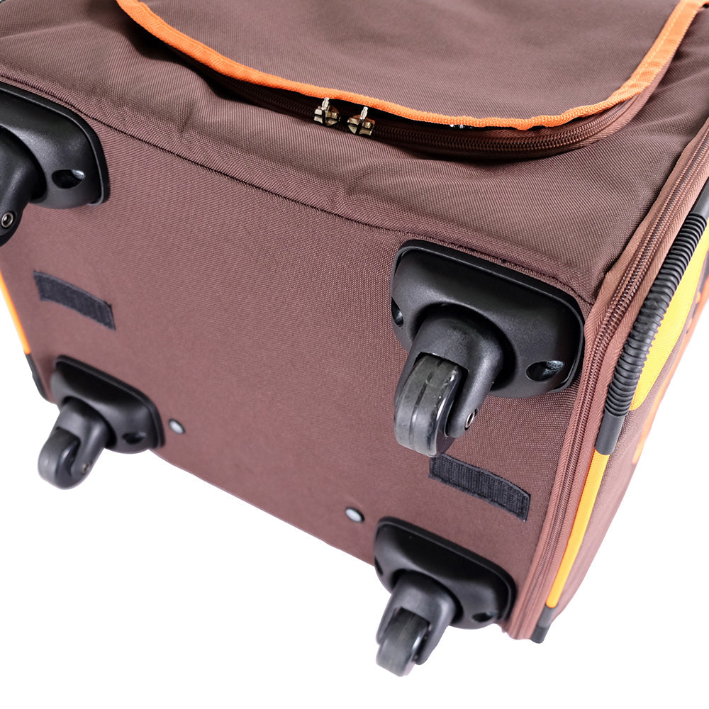 Ibiyaya New Liso Backpack Parallel Transport Pet Trolley (Up to 10Kg) - Orange/Brown