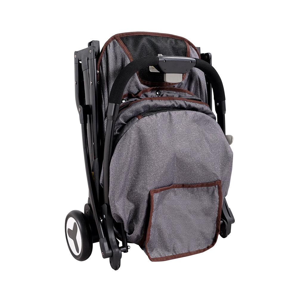 Ibiyaya Speedy Fold Pet Buggy Easy to Store Pet Stroller (Up to 20Kg) - Grey Denim