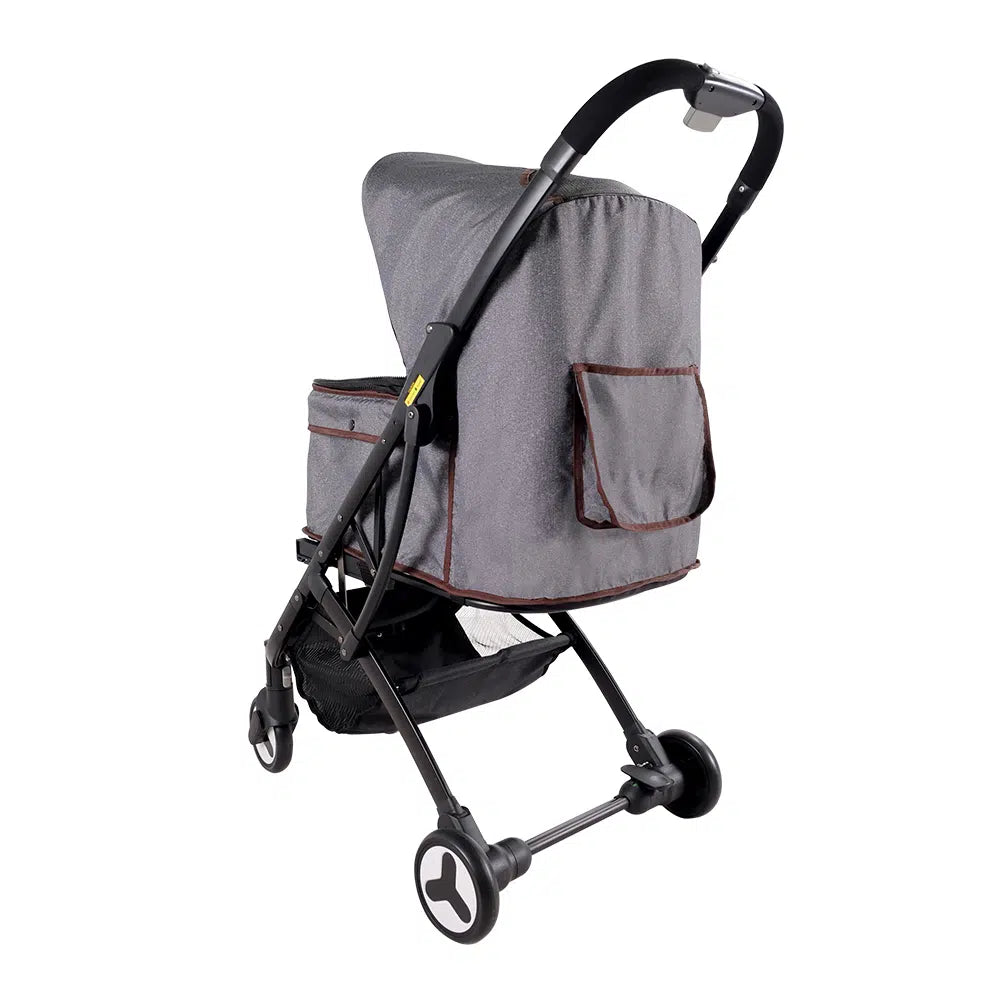 Ibiyaya Speedy Fold Pet Buggy Easy to Store Pet Stroller (Up to 20Kg) - Grey Denim