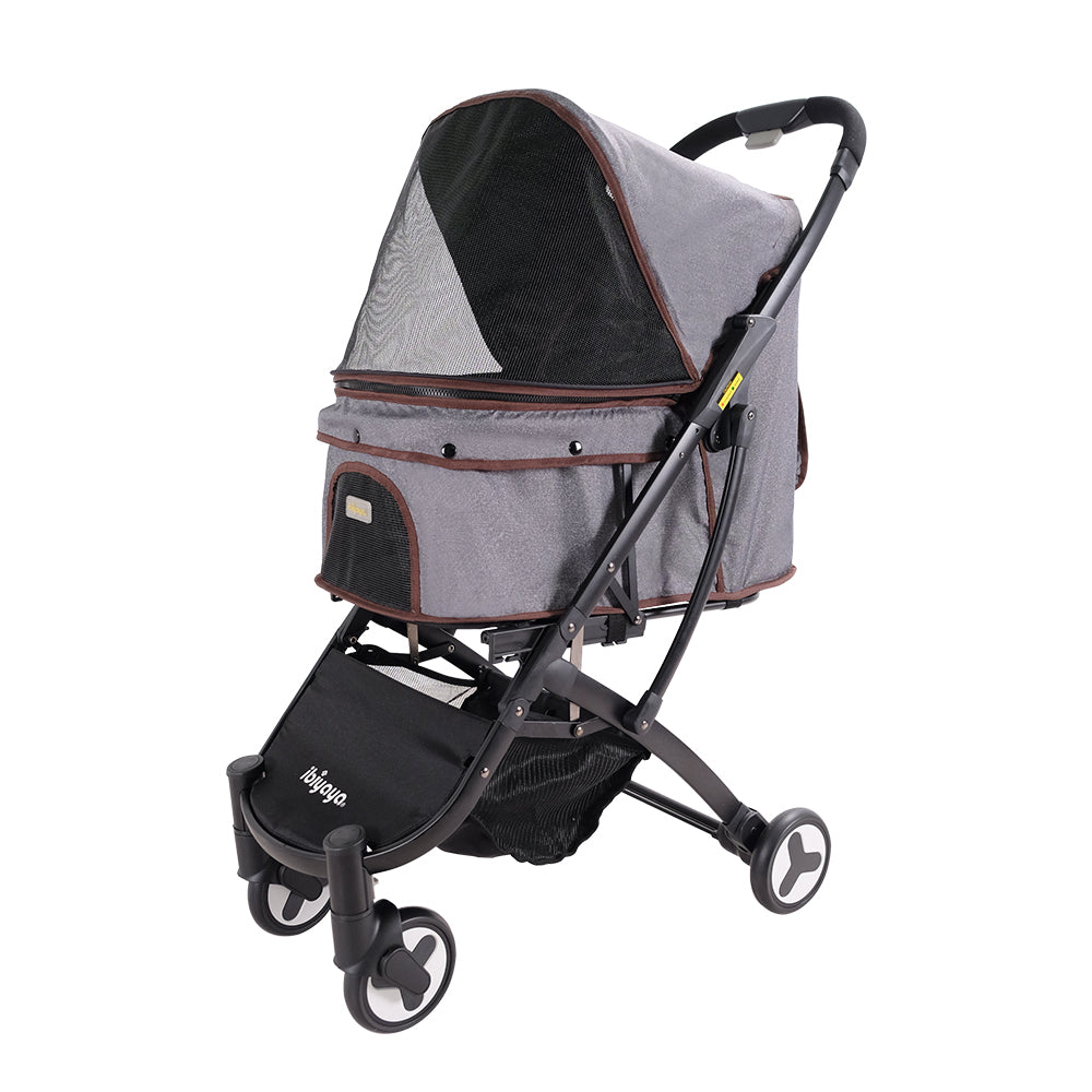 Ibiyaya Speedy Fold Pet Buggy Easy to Store Pet Stroller (Up to 20Kg) - Grey Denim