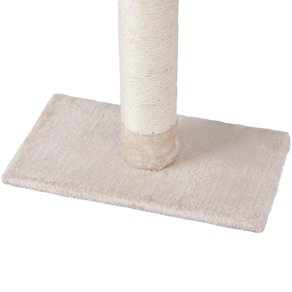 i.Pet Cat Tower Scratching Post Floor to Ceiling Beige & White 290cm