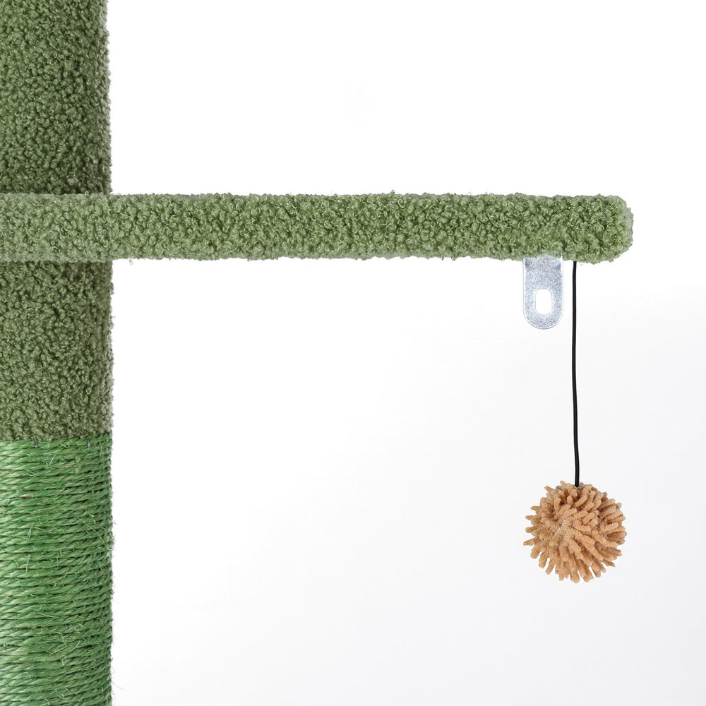 i.Pet Cat Tower Scratching Post Floor to Ceiling Green & Brown 290cm