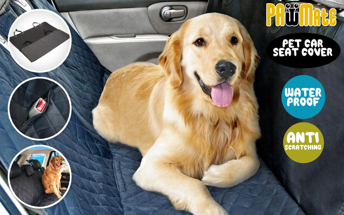 Paw Mate Back Seat or Boot Waterproof Cover Black XXL