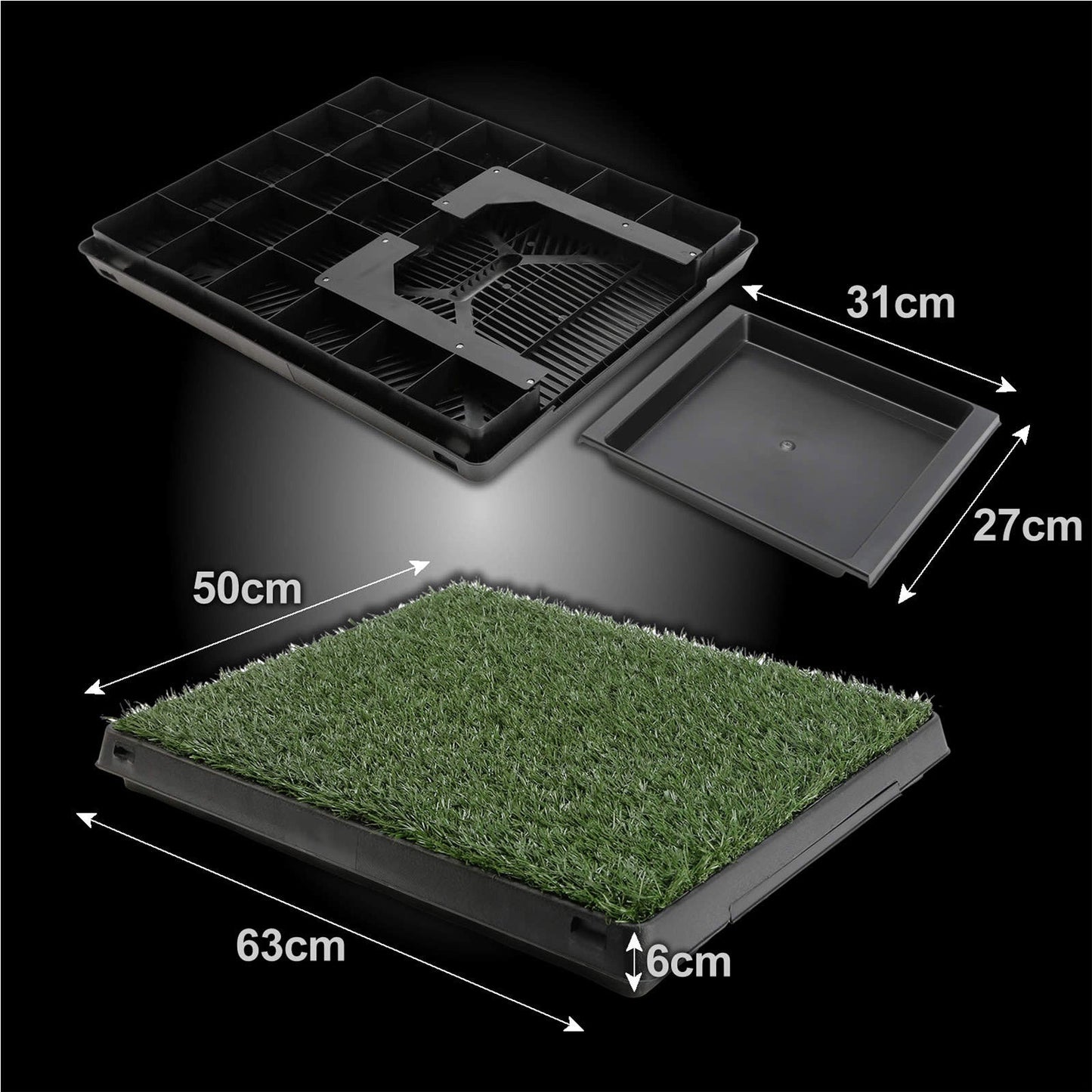 Paw Mate Pet Potty Tray Toilet 63cm x 50cm + 1 Grass Mat