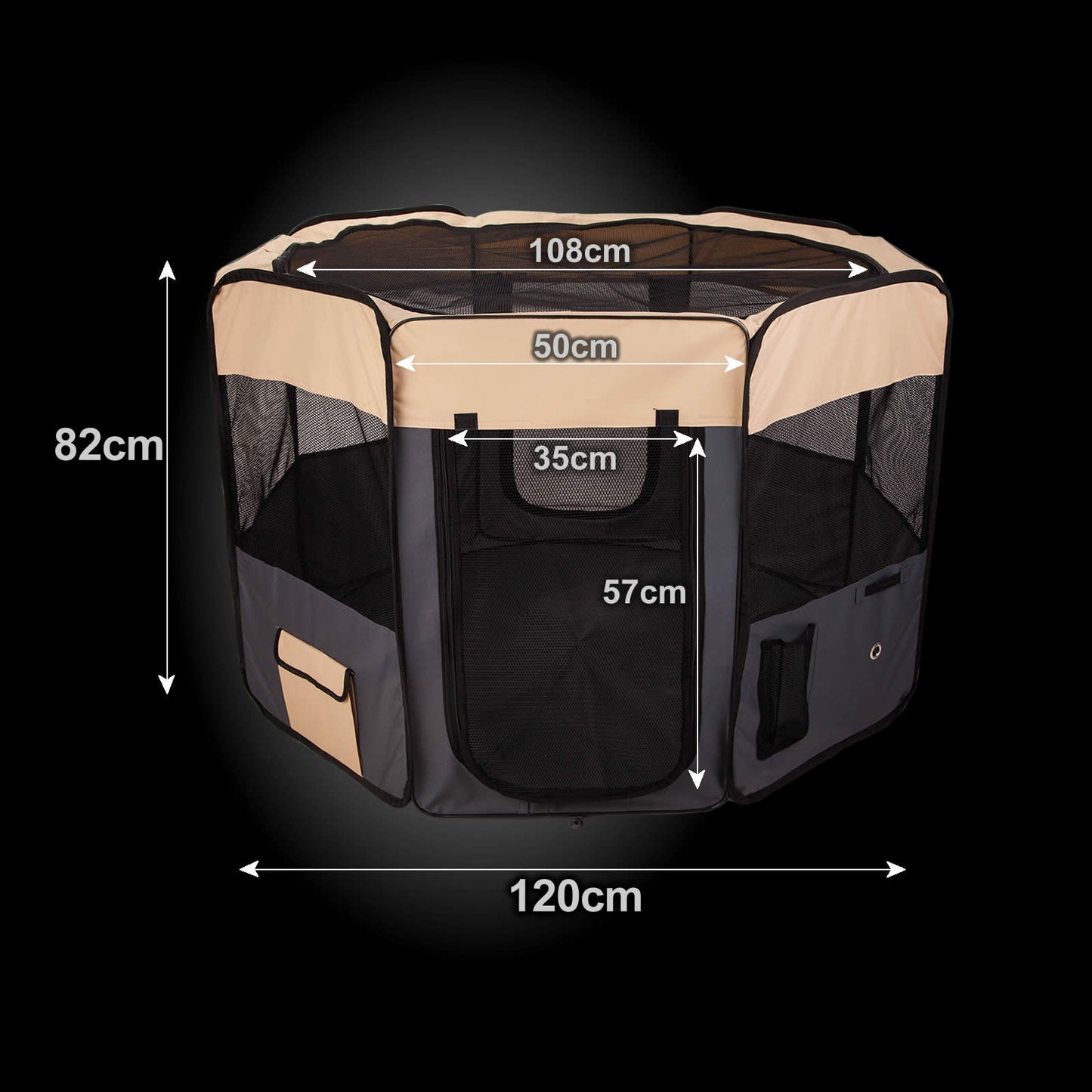 Paw Mate Portable Soft Pet Playpen Grey XL